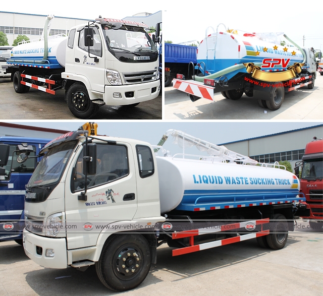 Liquid waste sucking truck Foton (10,000 Liters), also called as septic tank truck