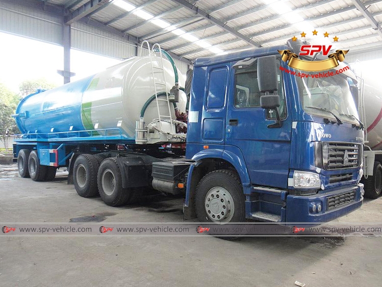 Customers from Egypt ordered one unit of sewer vacuum tank semi-trailer(22,000 Litres) from SPV.