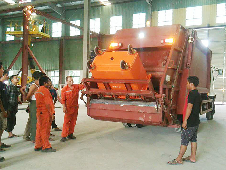 SPV first SKD job on garbage compactors in Myanmar goes very successfully.