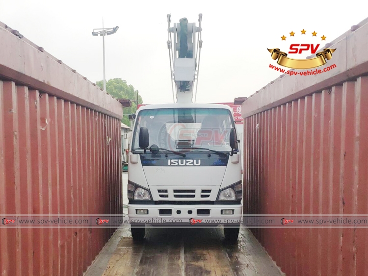 To St. Vincent and The Grenadines, SPV is shipping 16 meters aerial platform truck ISUZU to St. Vinc