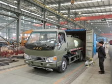 To Myanmar - one unit of JAC water spraying truck(4,000 litres) in Jun, 2016.