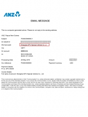 Payment from Papua New Gunea for Lubrication Truck Sinotruk in May, 2019.